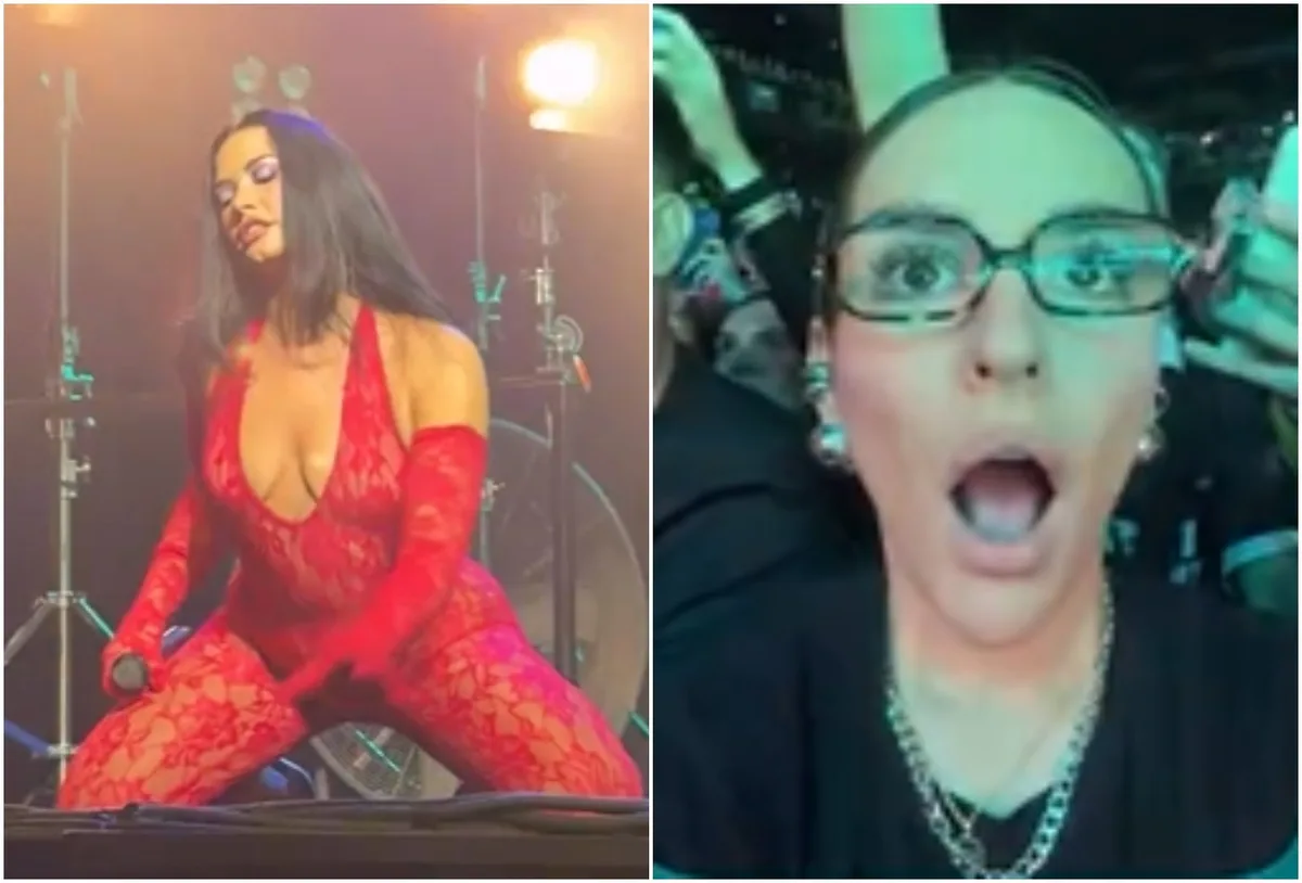Kéfera reage a dança sensual de Demi Lovato durante show em São Paulo
