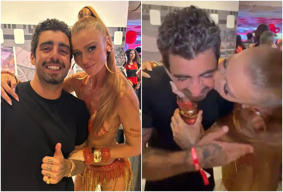 Pedro Scooby prestigia Cintia Dicker no Salgueiro após separação
