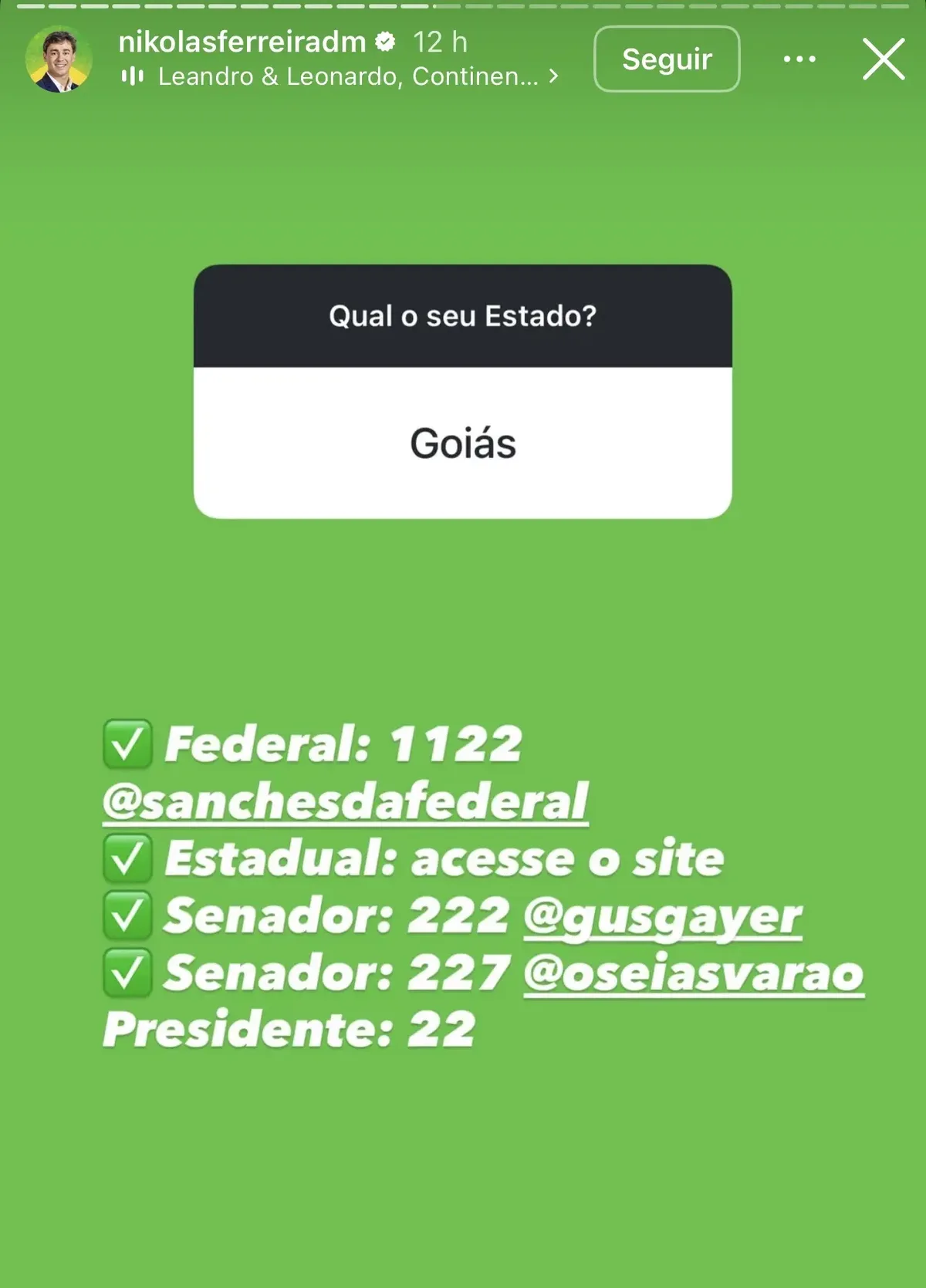 Lista de Nikolas para Goiás reúne nomes ao Legislativo e à Presidência
