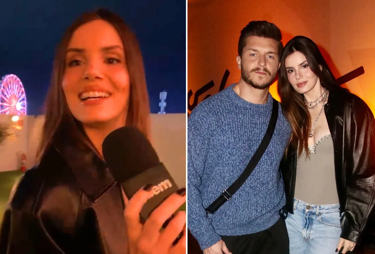 Camila Queiroz chega atrasada a encontro com Klebber Toledo no Rock in Rio