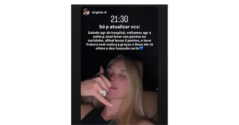 José Leonardo leva cinco pontos no nariz após acidente em casa
