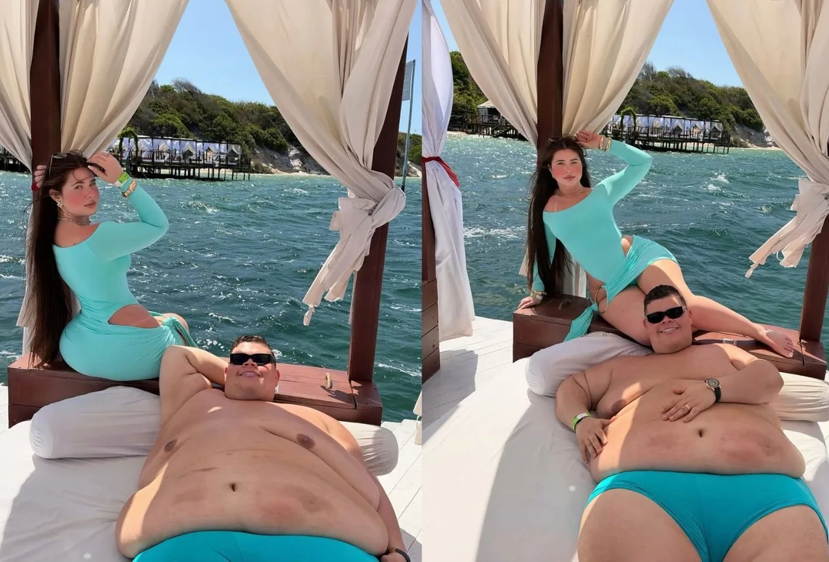 Gordão da XJ e Nicolle Caroline aproveitam praia em Jericoacoara