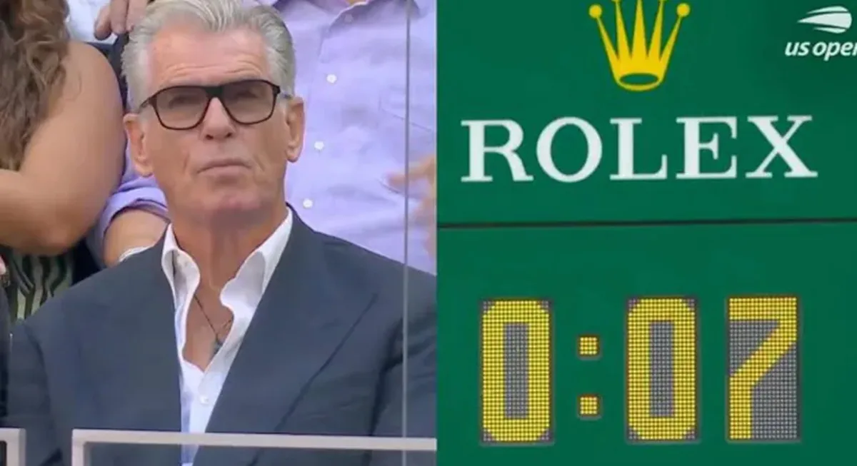 Pierce Brosnan aparece em momento inspirado em 007 durante o US Open