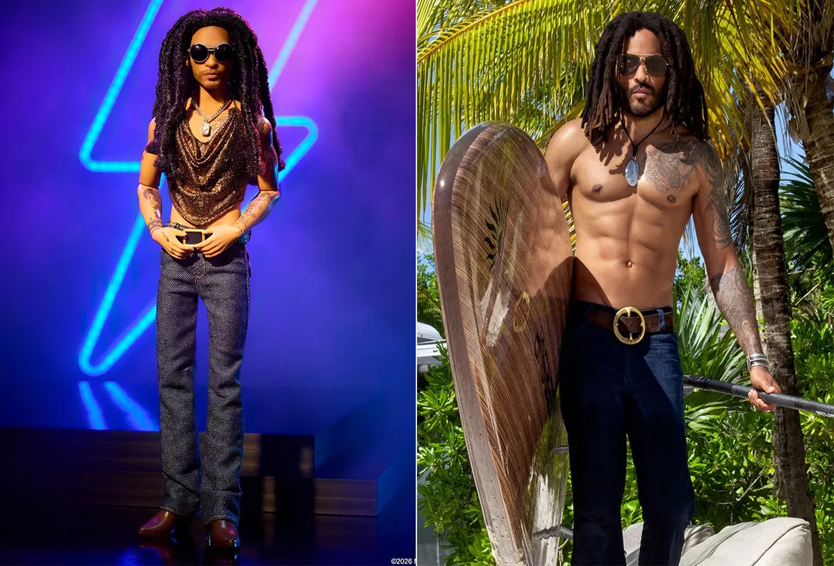 Barbie transforma Lenny Kravitz em figura lendária com visual de rock