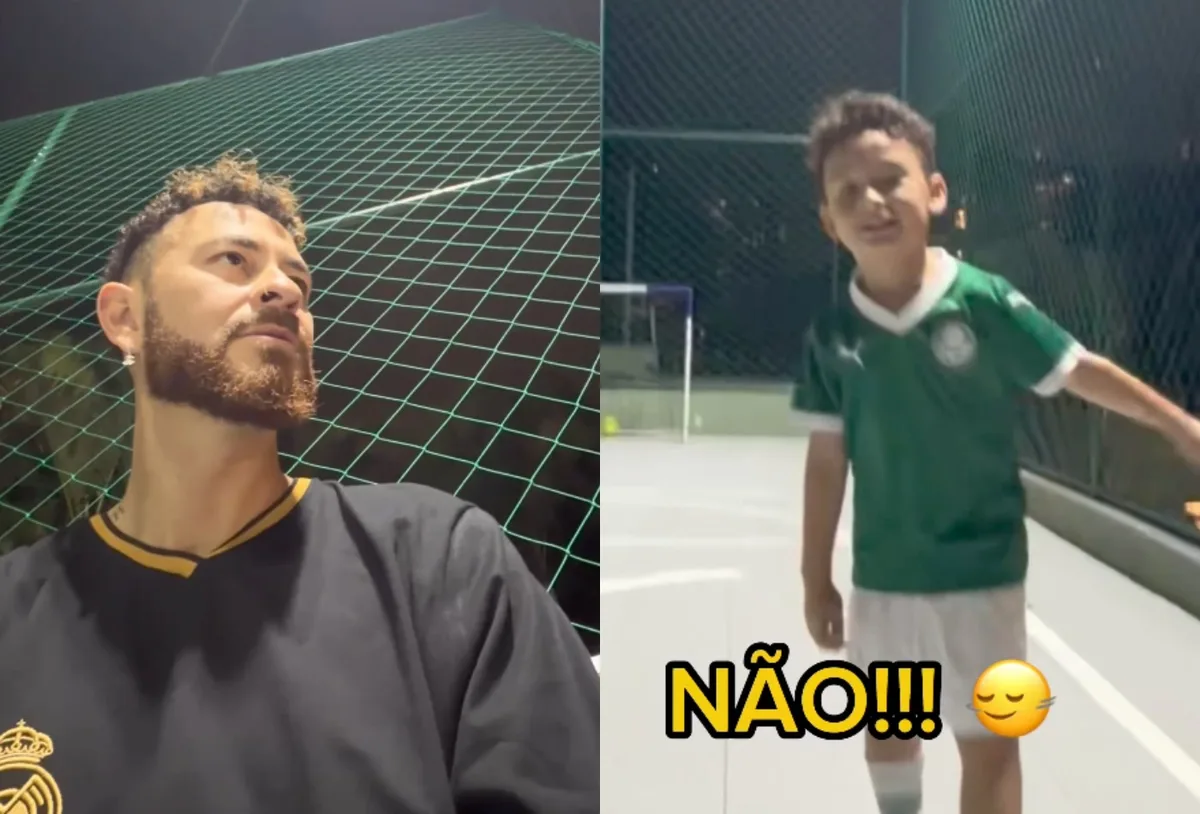 Fred brinca com filho após menino escolher Vini Jr. como maior do Real Madrid