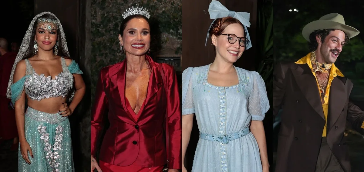 Elenco de Quem Ama Cuida participa de festa à fantasia no Rio