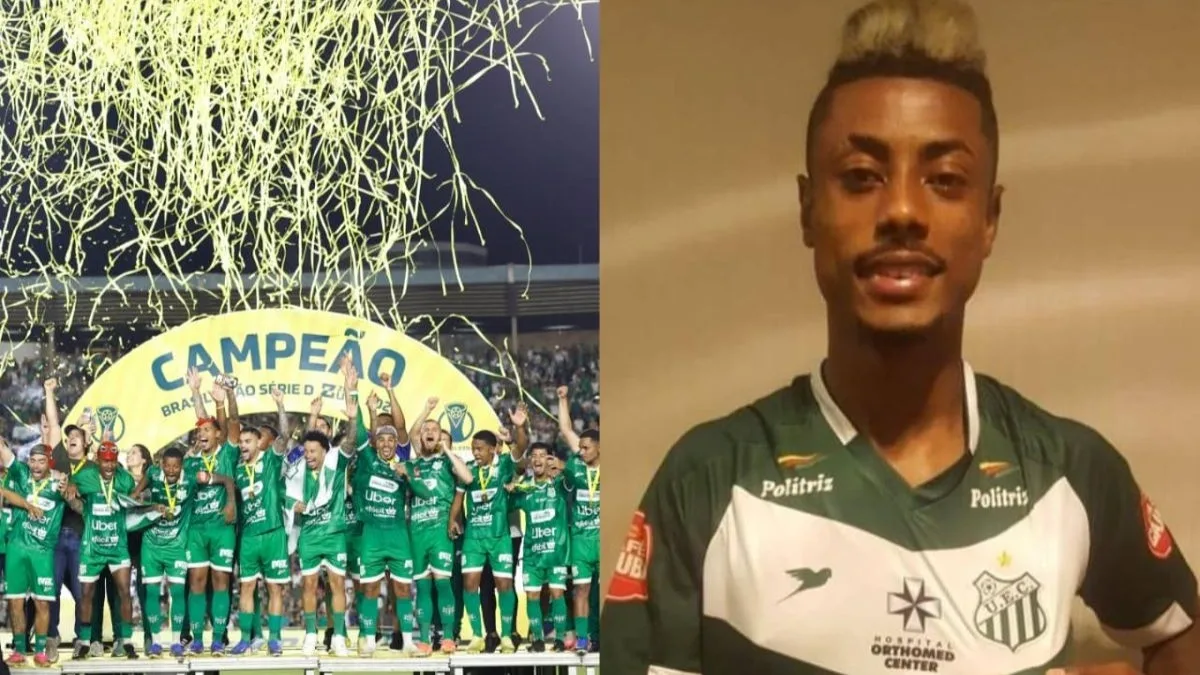 Bruno Henrique celebra título do Uberlândia na Série D do Brasileirão
