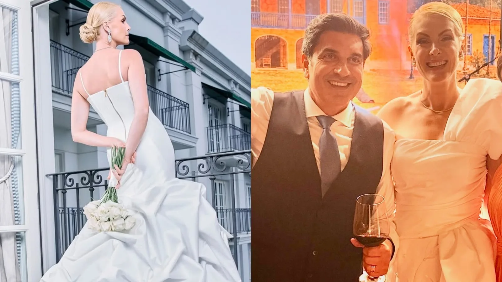 Véu com frase secreta e dois looks marcaram casamento de Ana Hickmann