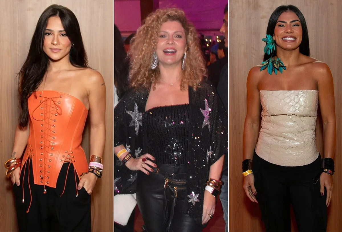 Peças sem alças ganham destaque nos looks do terceiro dia do Rock in Rio
