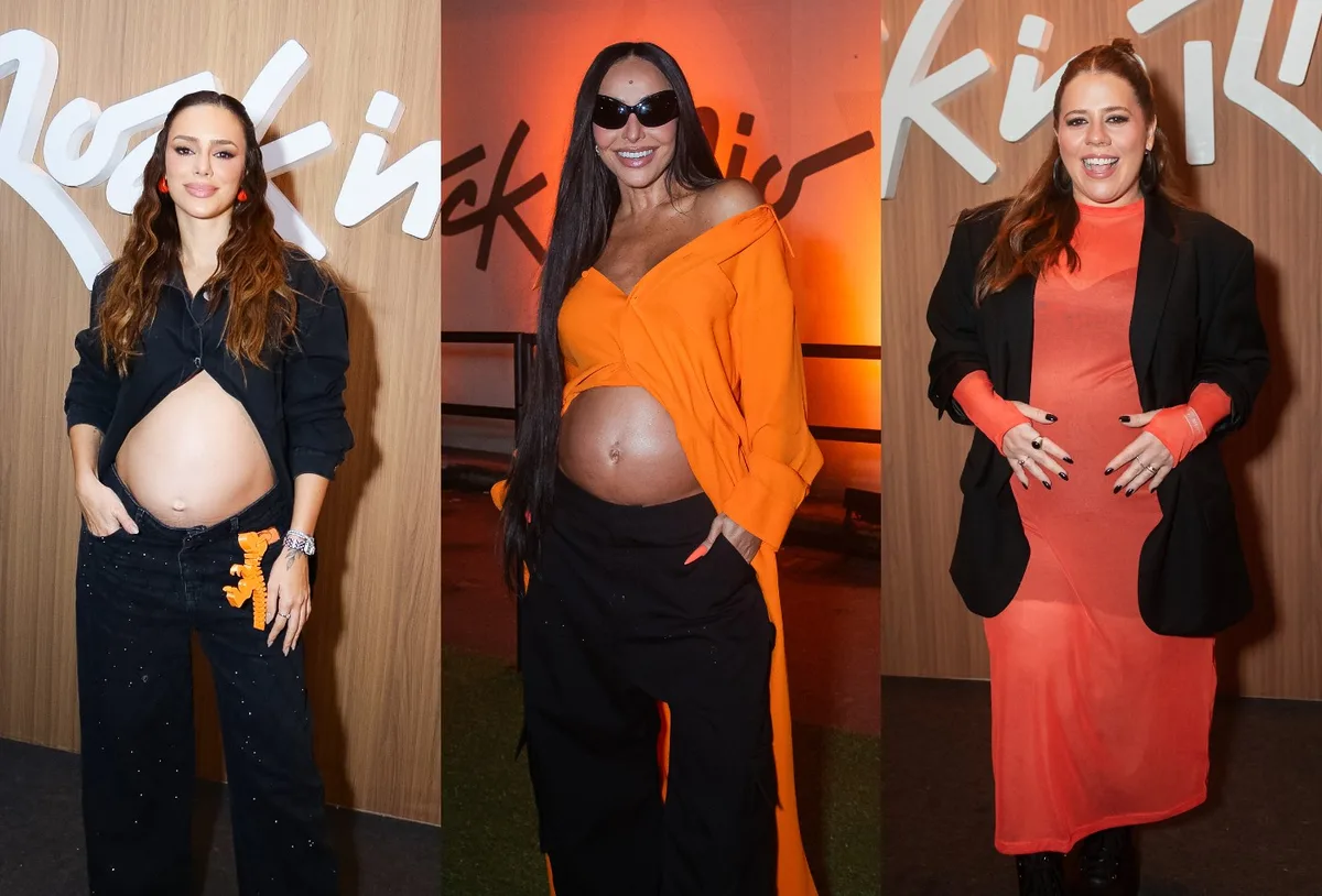 Grávidas, Bruna Biancardi, Tati Machado e Sabrina Sato vão ao Rock in Rio