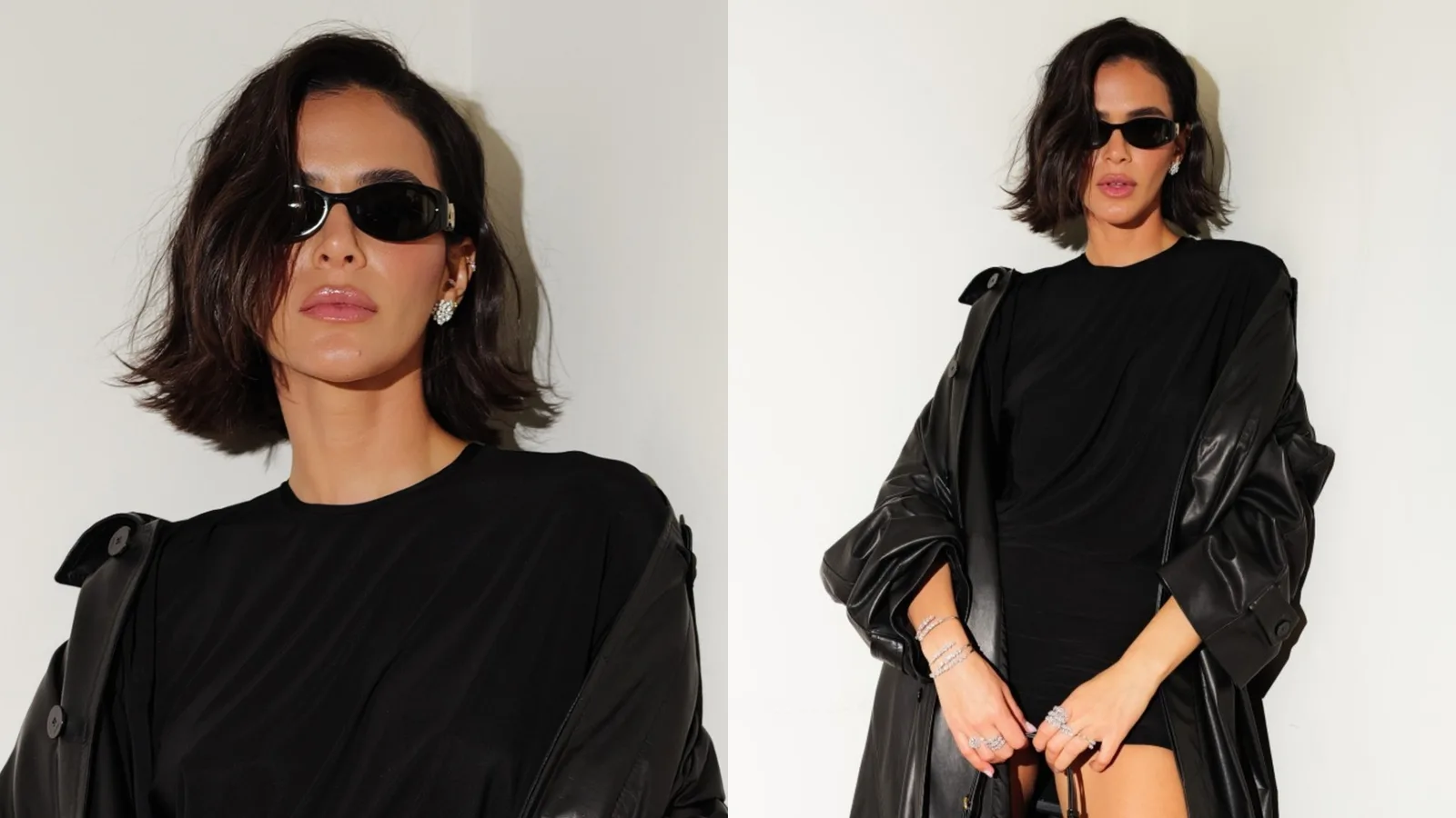 Bruna Marquezine aposta em look preto para evento da Gucci em Milão