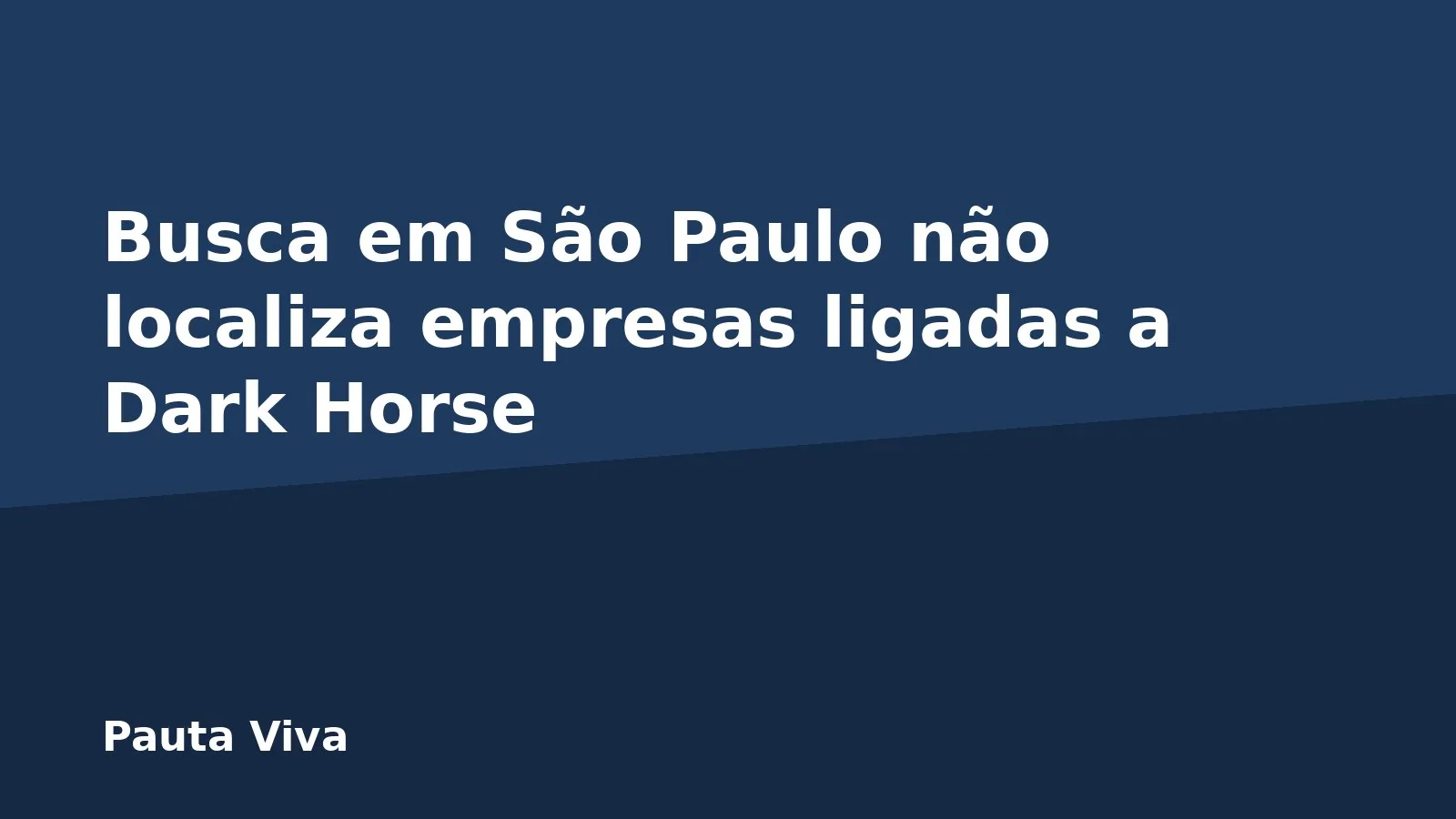 Busca em São Paulo não localiza empresas ligadas a Dark Horse