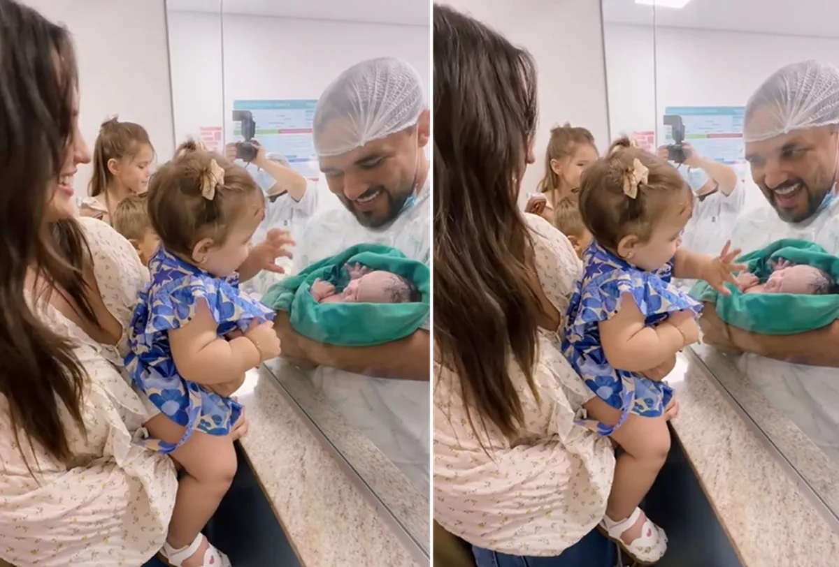 Rafa Kalimann apresenta filha à sobrinha Luísa em Goiânia