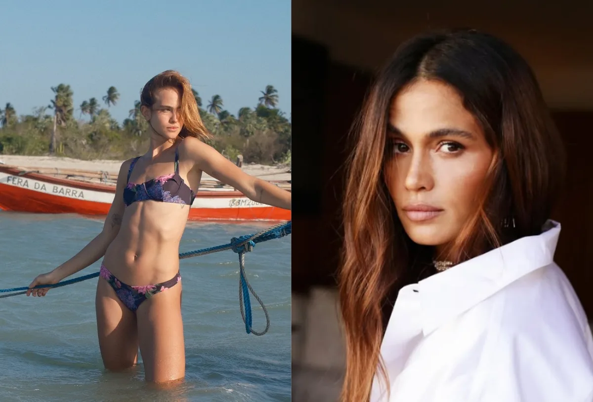 Emilie Rey e Nanda Costa trocam elogios em fotos na praia