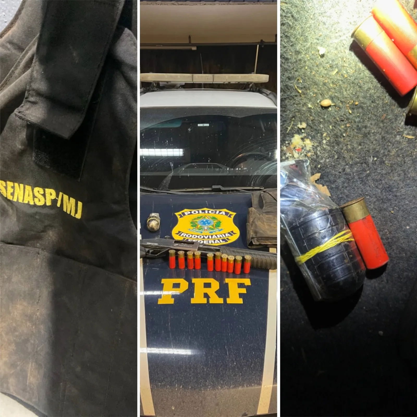 PRF prende dois homens após localizar armas e carro clonado na BR-040