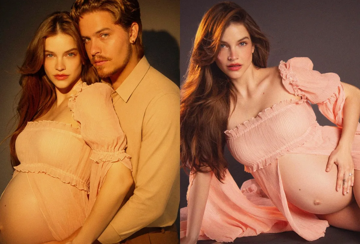 Barbara Palvin exibe gravidez em ensaio com Dylan Sprouse e pede nomes para filha