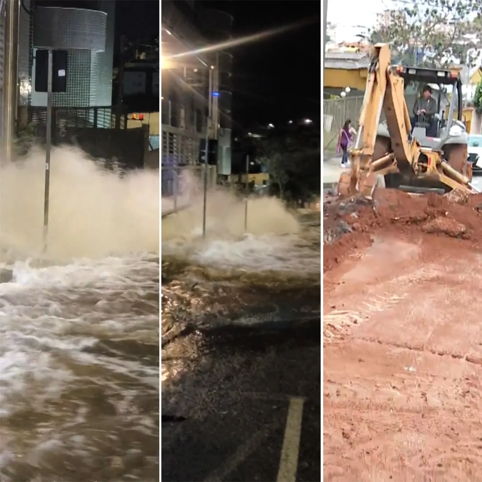 Vazamento provoca alagamento e abre cratera no Barreiro, em Belo Horizonte