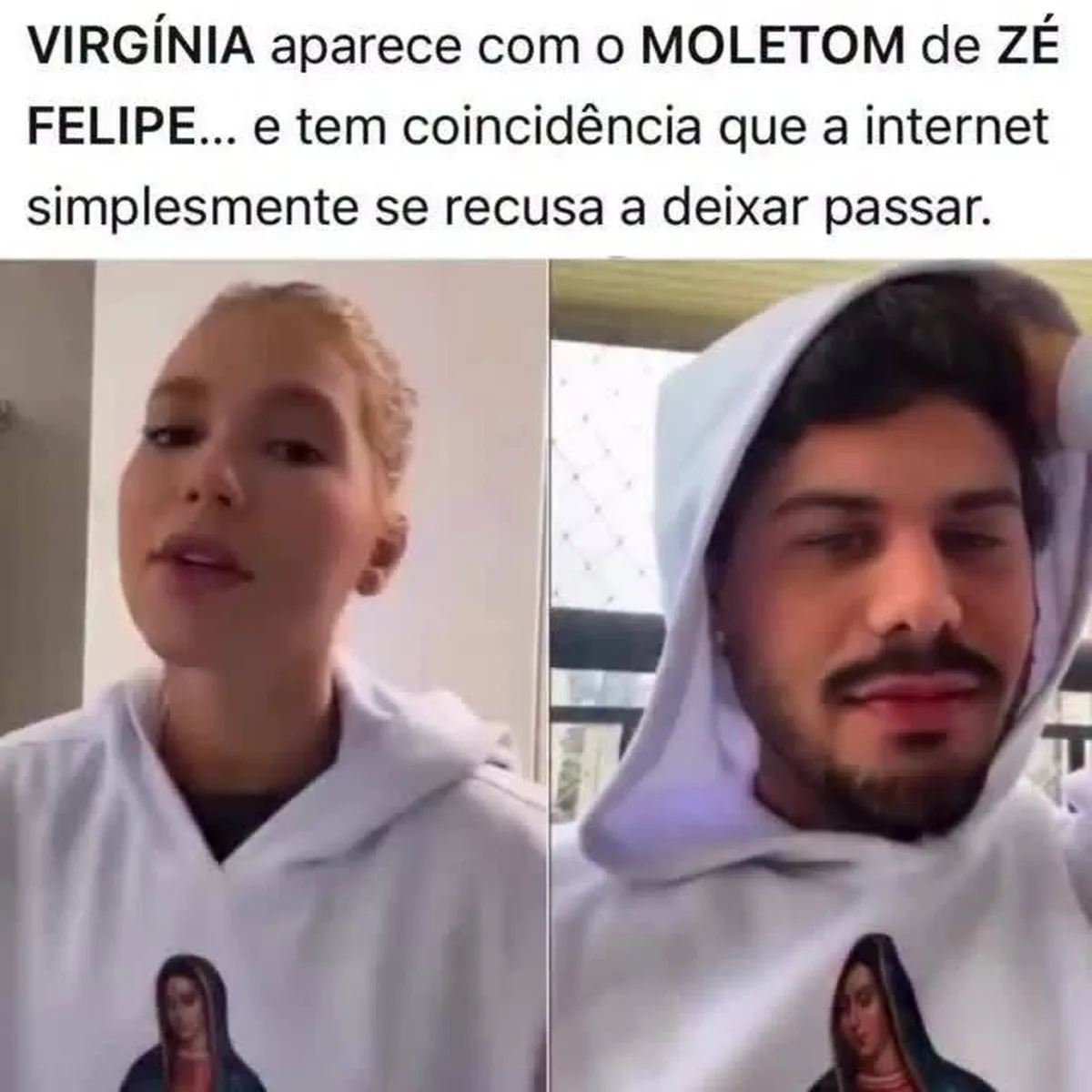 Moletom usado por Virginia Fonseca em São Paulo gera comentários sobre Vini Jr.