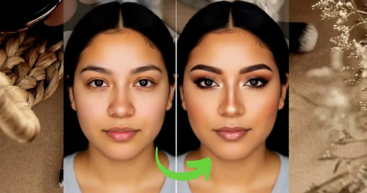 Contorno facial cria efeito de nariz mais fino com maquiagem