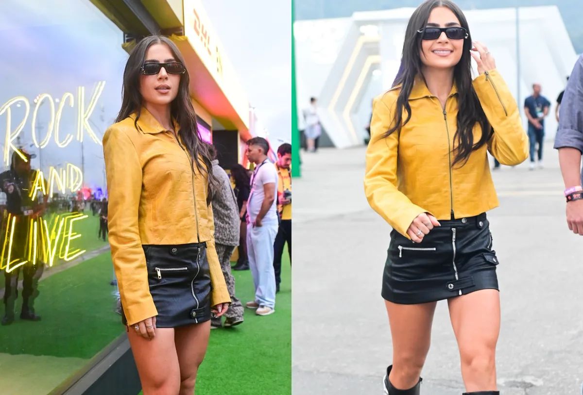 Jade Picon participa de mais um dia do Rock in Rio com look de couro