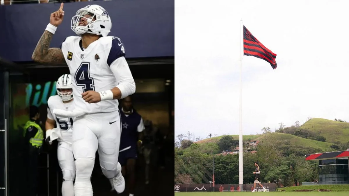 Cowboys treinam no CT do Flamengo antes de duelo com Ravens no Maracanã