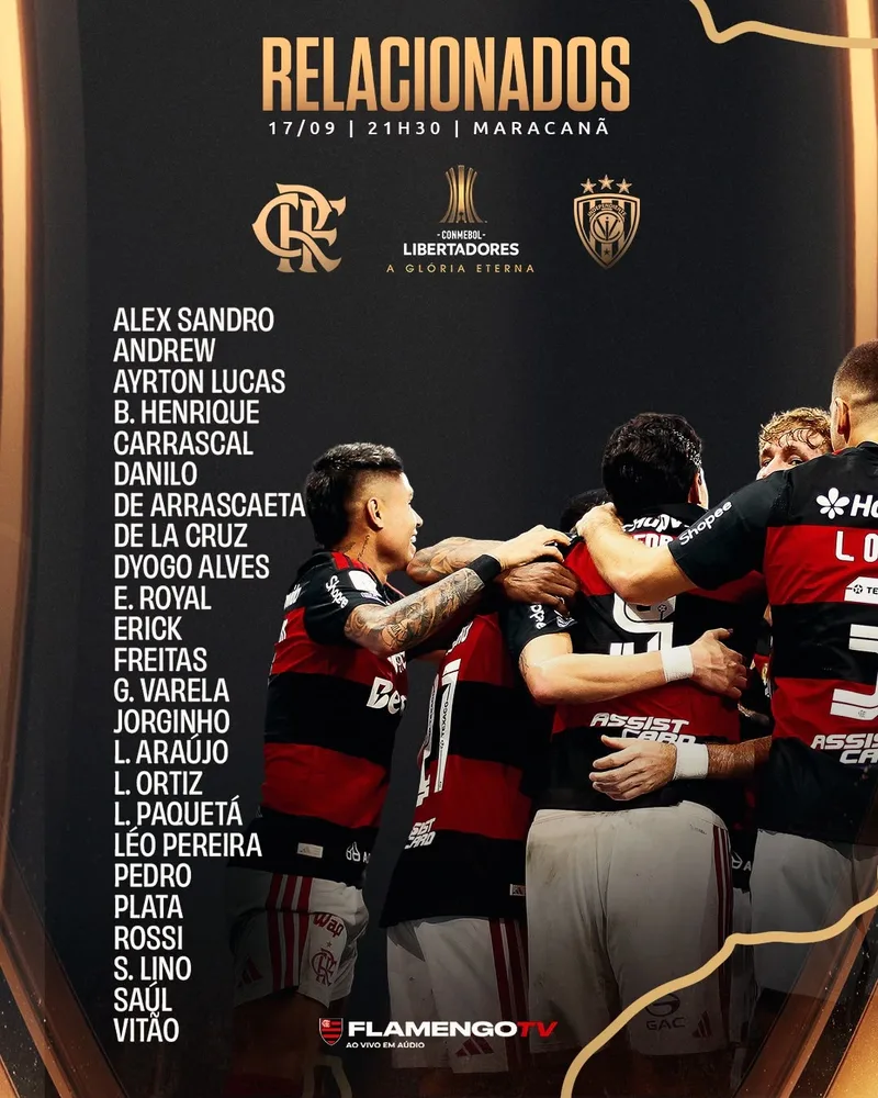 Flamengo relaciona Léo Pereira para duelo decisivo com o Del Valle