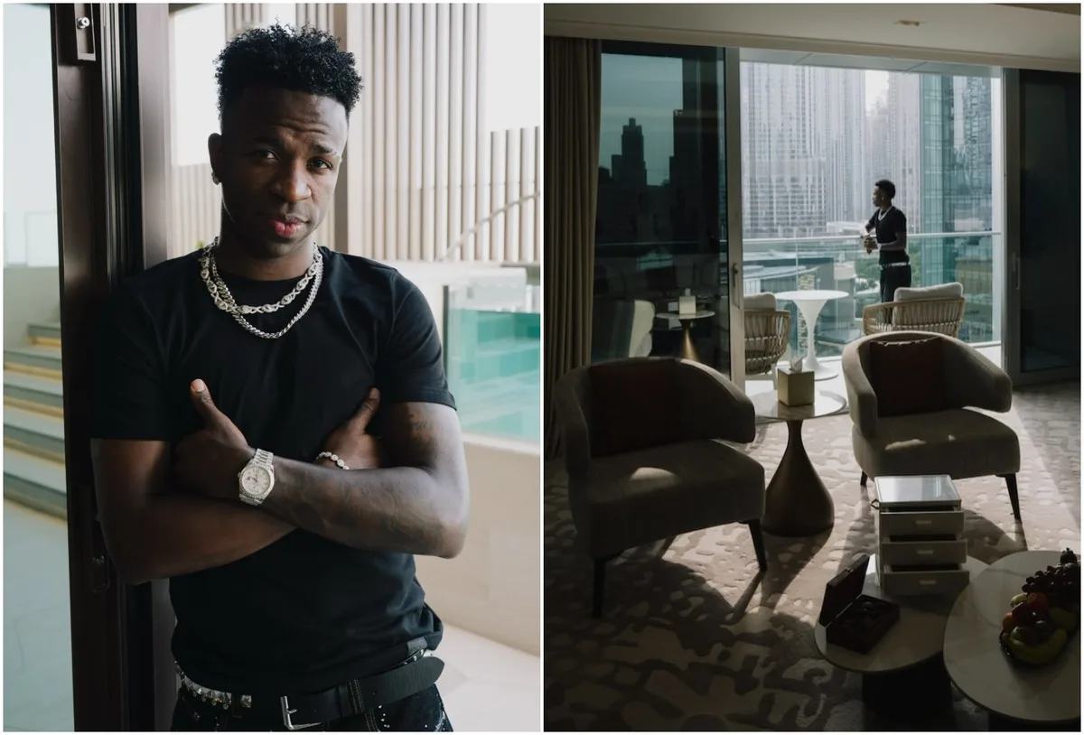 Vini Jr. publica fotos de viagem a Dubai e leva seguidores a confundir visual