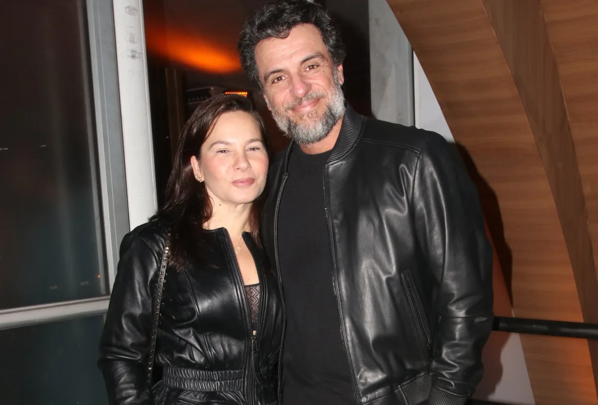 Rodrigo Lombardi aparece com a esposa no Rock in Rio